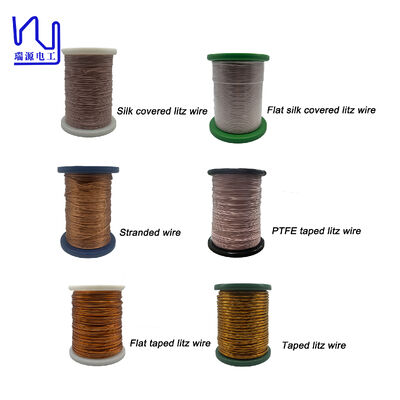 Stranded 1500/38 2USTC-H High-frequency Class H/180C Enameled Copper Litz Wire with Sinle Nylon Serve